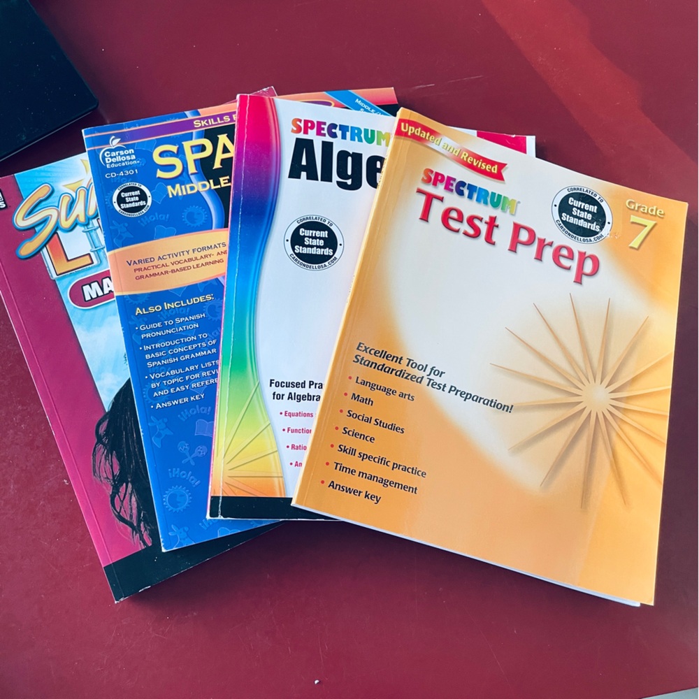 NEW Carson-Dellosa Curriculum Workbooks 6-8th Grade Test Prep Algebra Spanish